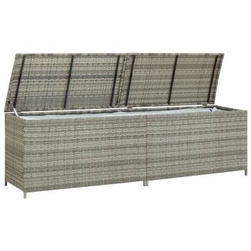 Grey Garden Storage Box 200x50x60 cm | Poly Rattan Storage