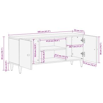 Stylish TV Cabinet 105x33 cm Solid Wood Mango - Hipo Market