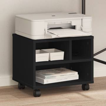 Printer Stand with Wheels Black - Organise Your Workspace