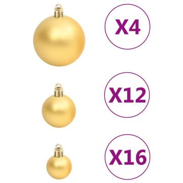 111 Piece Gold Christmas Bauble Set - Shatterproof & Stylish