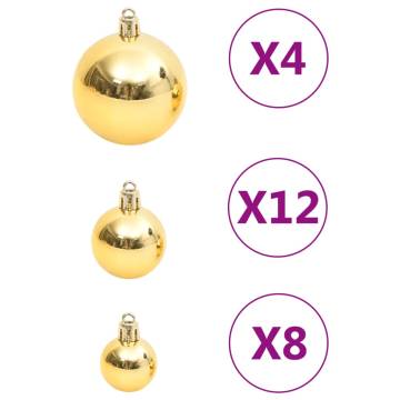 111 Piece Gold Christmas Bauble Set - Shatterproof & Stylish