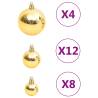 111 Piece Gold Christmas Bauble Set - Shatterproof & Stylish