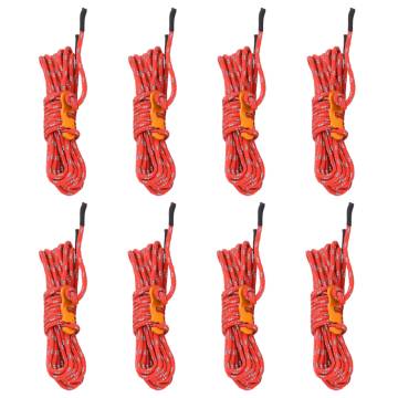 Tent Guy Ropes with Spanners - Reflective 8 pcs 4 m 4 mm