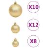 111 Piece Gold Christmas Bauble Set - Shatterproof & Stylish