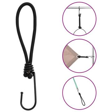 Bungee Cord with Hooks - 50 pcs, 17 cm | HipoMarket