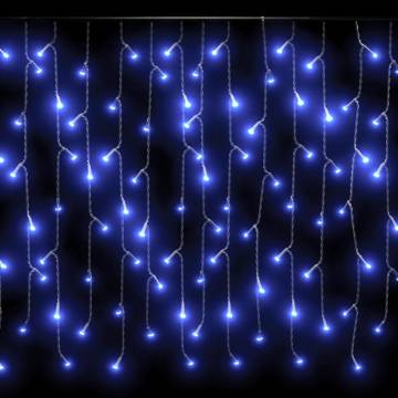 LED Curtain Icicle Lights 10m - 400 Blue LEDs, 8 Functions