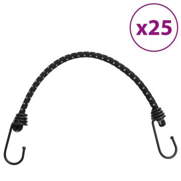 Bungee Cords with Reflective Strips & Hooks - 25 pcs, 38 cm