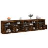 Sideboard with LED Lights Smoked Oak 283x37x67 cm Colour smoked oak Quantity in Package 1 