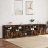 Modern Smoked Oak Sideboard with LED Lights - 283x37 cm