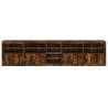 Modern Smoked Oak Sideboard with LED Lights - 283x37 cm