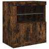 Modern Smoked Oak Sideboard with LED Lights - 283x37 cm