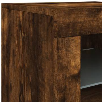 Modern Smoked Oak Sideboard with LED Lights - 283x37 cm