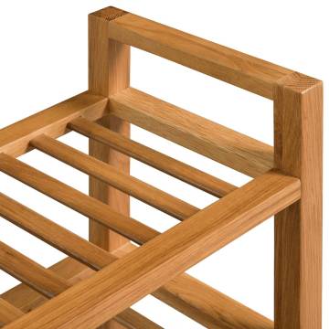 Solid Oak Shoe Rack with 3 Shelves | 100x27x60 cm