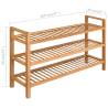 Solid Oak Shoe Rack with 3 Shelves | 100x27x60 cm