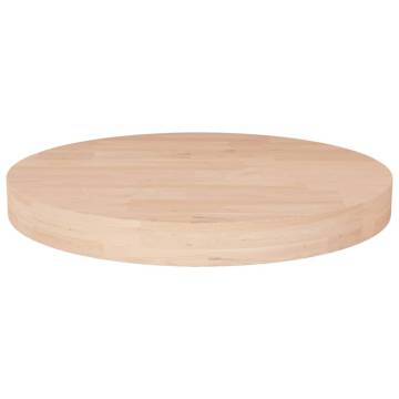 Untreated Solid Oak Round Table Top Ø50x4 cm | HipoMarket