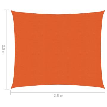 Sunshade Sail 2.5x2.5m HDPE Orange - 90% UV Protection