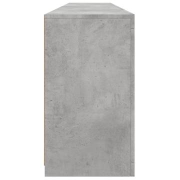 Modern Sideboard with LED Lights - Concrete Grey 202x37x67 cm