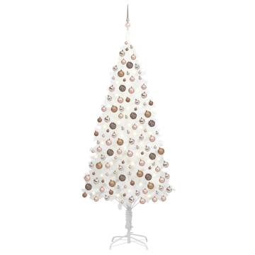 Artificial Pre-lit Christmas Tree with Ball Set - 210 cm White