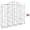 Arched Gabion Baskets - 20 Pcs Galvanised Iron | HipoMarket