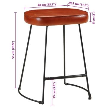 Stylish Dark Brown Bar Stools - 2 pcs, 40x29.5x53 cm