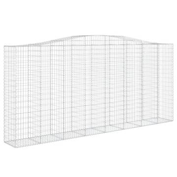 Arched Gabion Baskets - 6 pcs Galvanised Iron, 400x50x180/200 cm