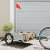 Bike Trailer Grey Oxford Fabric and Iron Colour grey Size 135 x 68 x 38.5 cm 