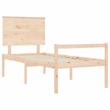 Solid Wood Bed Frame with Headboard 100x200 cm - HipoMarket