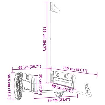 Bike Trailer - Grey Oxford Fabric & Iron | HipoMarket