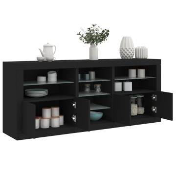 Stylish Black LED Sideboard - 181.5x37x67 cm | Hipomarket