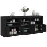 Sideboard with LED Lights Black 181.5x37x67 cm Colour black Quantity in Package 1 