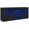 Stylish Black LED Sideboard - 181.5x37x67 cm | Hipomarket