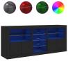 Stylish Black LED Sideboard - 181.5x37x67 cm | Hipomarket