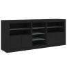 Stylish Black LED Sideboard - 181.5x37x67 cm | Hipomarket