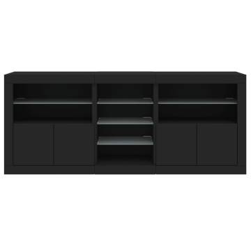 Stylish Black LED Sideboard - 181.5x37x67 cm | Hipomarket