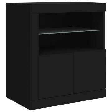 Stylish Black LED Sideboard - 181.5x37x67 cm | Hipomarket