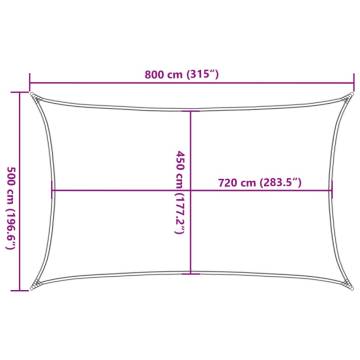 Durable Sunshade Sail 5x8 m - UV Resistant Sand HDPE