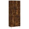 Stylish Highboard in Smoked Oak - 69.5x34x180 cm