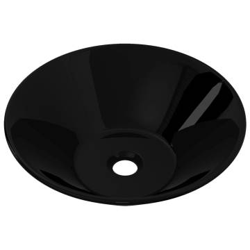 Black Round Ceramic Bathroom Sink Basin | Stylish & Modern