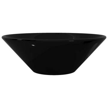 Black Round Ceramic Bathroom Sink Basin | Stylish & Modern