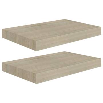 Stylish Floating Wall Shelves - 2 pcs Oak | HipoMarket