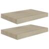 Stylish Floating Wall Shelves - 2 pcs Oak | HipoMarket