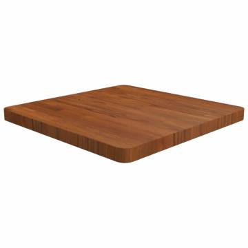 Square Dark Brown Oak Table Top 60x60cm - Rustic Design