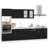 Elegant 7 Piece Kitchen Cabinet Set - Black Engineered Wood