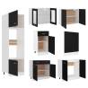 Elegant 7 Piece Kitchen Cabinet Set - Black Engineered Wood