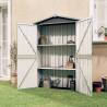 Garden Shed Grey 116x45x175 cm Galvanised Steel Colour grey Quantity in Package 1 