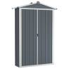 Durable Grey Garden Shed - Galvanised Steel 116x45x175 cm