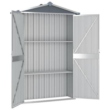 Durable Grey Garden Shed - Galvanised Steel 116x45x175 cm