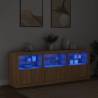 Modern Sideboard with LED Lights - Sonoma Oak 181.5x37x67 cm