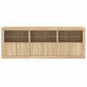 Modern Sideboard with LED Lights - Sonoma Oak 181.5x37x67 cm