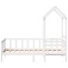 Day Bed with Roof - White Solid Pine 90x200 cm | Hipo Market